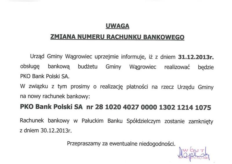 Zmiana konta osobistego