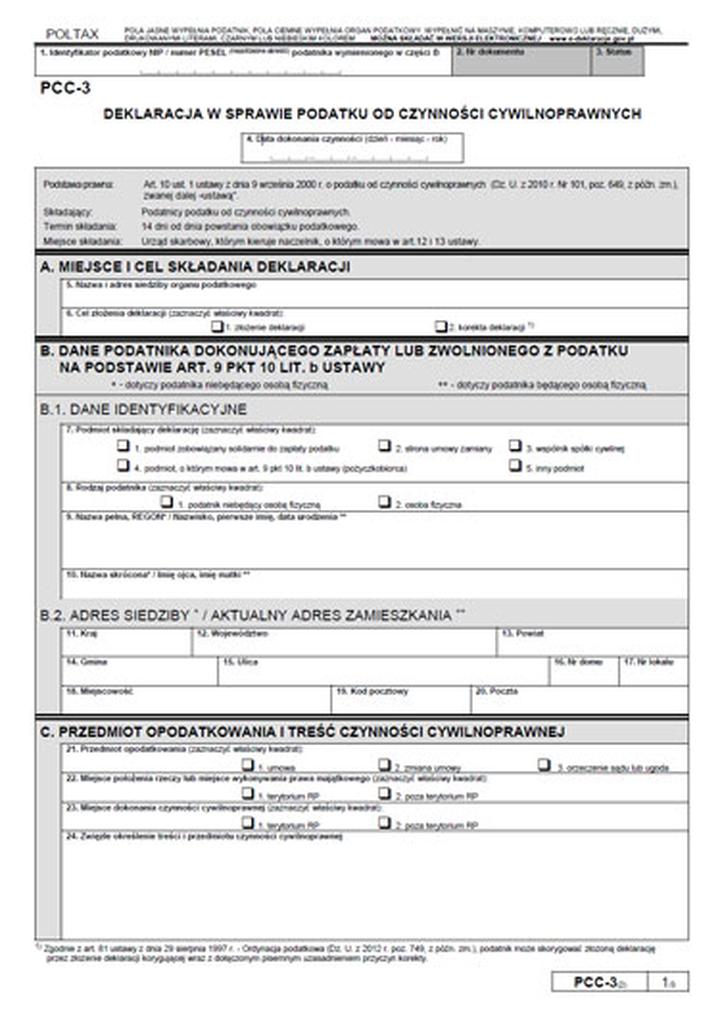 Deklaracja PCC-3 krok po kroku