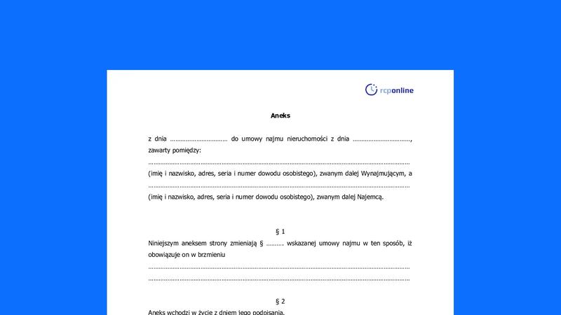 Aneks do umowy najmu