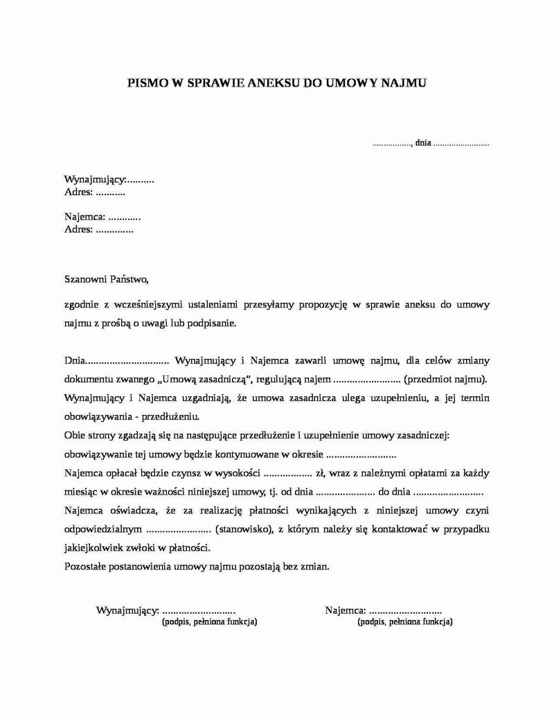 Kluczowe elementy aneksu