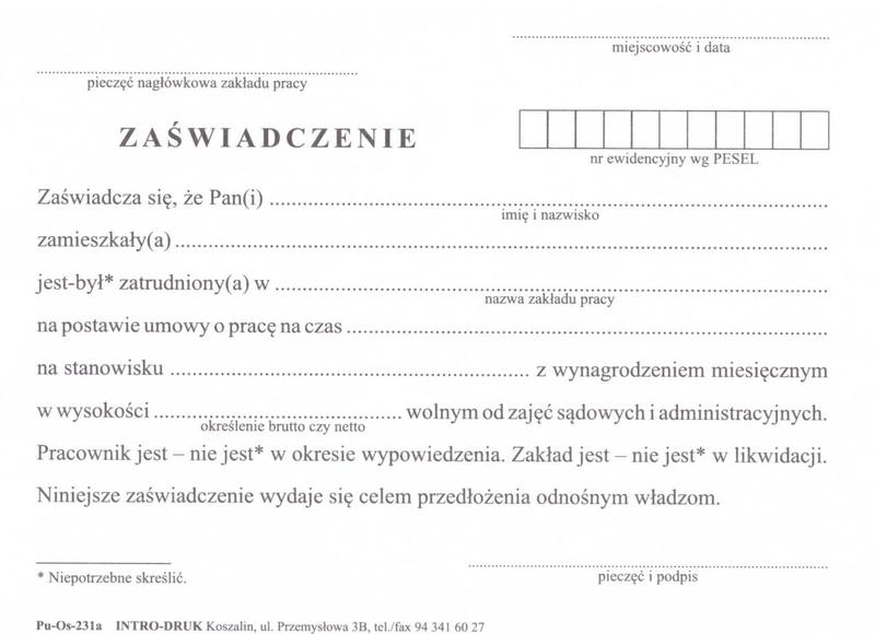 Jak napisać zaświadczenie