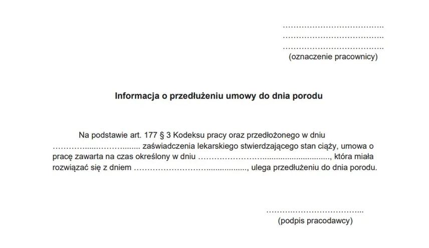 Podanie o przedłużenie umowy